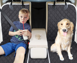 Dog Car Seat Cover for Back Seat, Dog Seat Cover with Perspective Mesh, Storage Bags, Hammock - Waterproof Scratch Proof Non-Slip, Durable Car Seat Covers for Dogs for Car SUV Truck