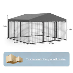 Dog Kennel Outdoor Heavy Duty Chicken Run with Rain Cover