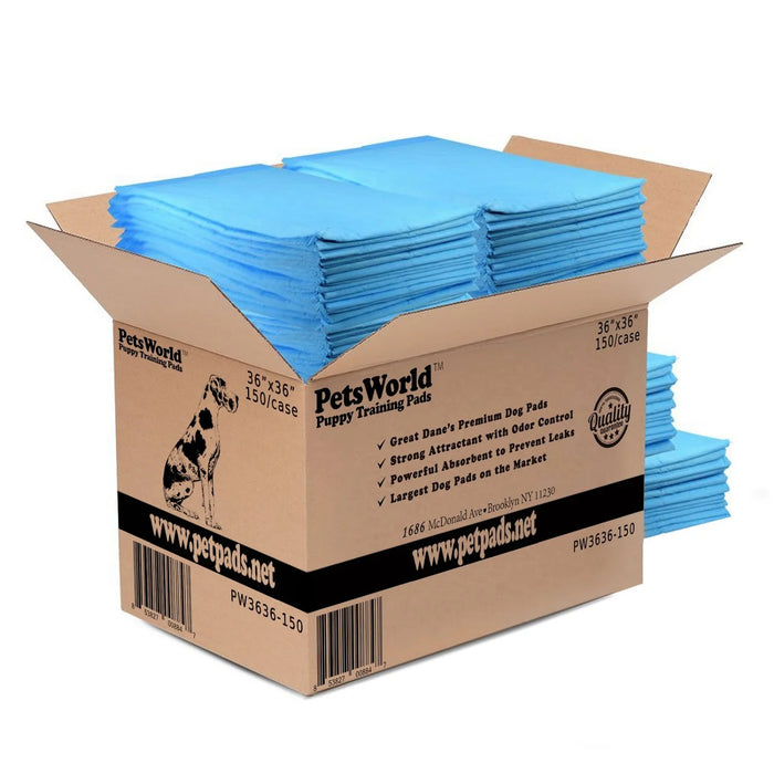 Gigantic Dog Training Pads, 36 in X 36 In, 150-Count, Disposable, Ultra-Absorbent, Heavy-Duty