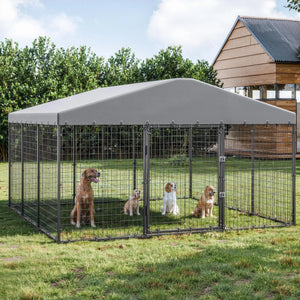 Dog Kennel Outdoor Heavy Duty Chicken Run with Rain Cover
